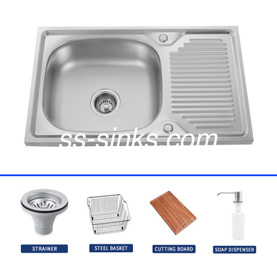 Square Single Bowl Drop In Kitchen Sink for Contemporary Kitchen