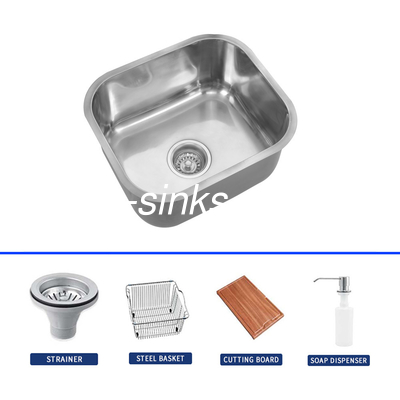 Modern Undermount Stainless Steel Kitchen Sink 220mm Depth Brushed Easy To Clean