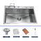18 Gauge Handmade Kitchen Sink With Rear Drain Placement