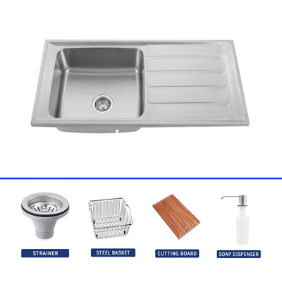 9 Inches Depth Top Mount Stainless Steel Sink With Satin Finish