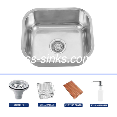 Stainless Steel Single Bowl Sink With Square Design / Up To You Required Overflow