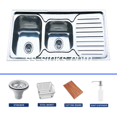 OEM Dimensions Stainless Steel Top Mount Apron Sink With 3 Faucet Holes