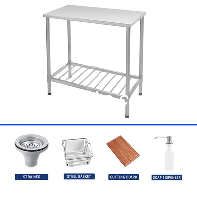 Rust Resistant Corner Stainless Steel Kitchen Sink Freestanding Easy to Install