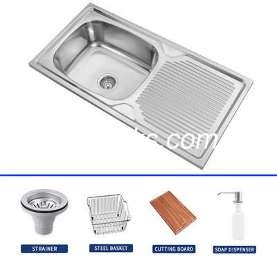 OEM Dimensions Kitchen Sink Top Mount With 3 Faucet Holes Included