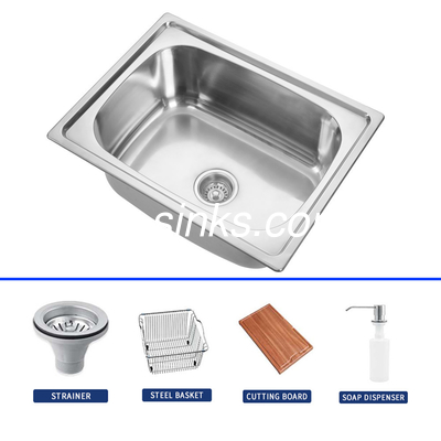 Stainless Steel Kitchen Sink With Cutting Board And Basket