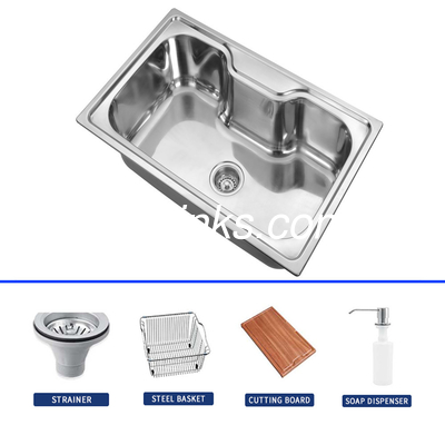50/50 Split Basin Double Bowl SS Kitchen Sink With Faucet Electroplated