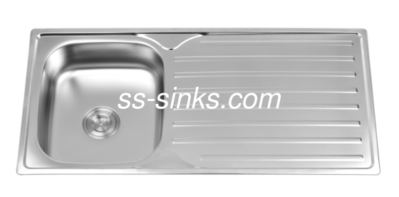 OEM Size Topmount Kitchen Sink Singl Bowl with Drainboard Minimum Cabinet Size 33 Inches