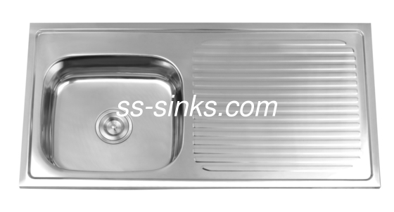 OEM Size Topmount Kitchen Sink Singl Bowl with Drainboard Minimum Cabinet Size 33 Inches