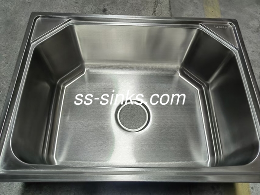 Top Mount Big Hexagon Stainless Steel Single Bowl Sink Above Counter