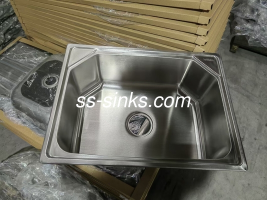 Top Mount Big Hexagon Stainless Steel Single Bowl Sink Above Counter