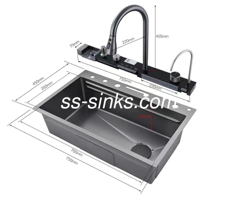 Gold Stainless Steel Handmade Kitchen Sink With Faucet And Accessories