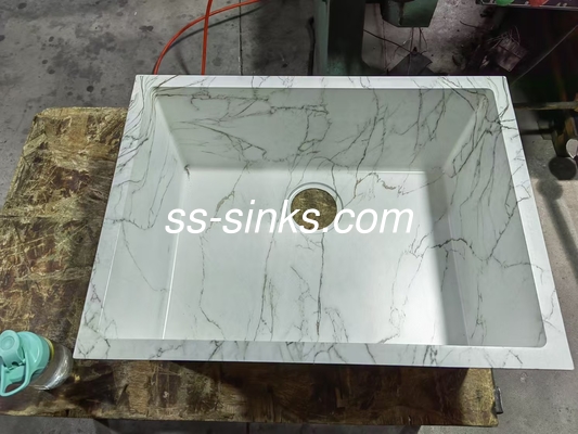 Hand Made Production Mode Kitchen Sink Top Mount With Modern Design Style