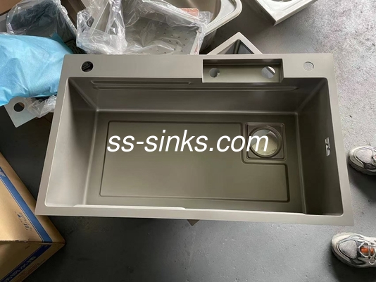 Rectangular Bowl Shape Top Mount Stainless Steel Sink Satin Finish Heavy-duty