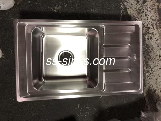 Kitchen Sink With Drainboard Square Drain Hole