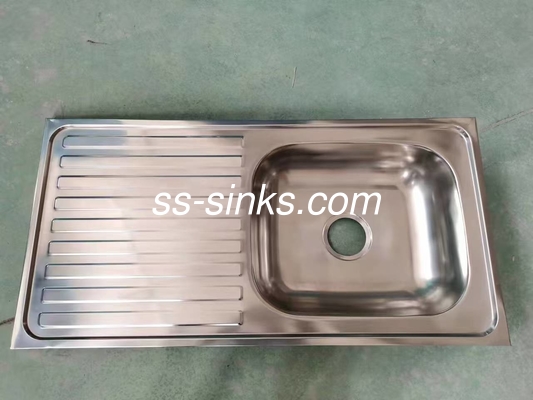 Steel Kitchen Sink With Drainboard Drainer Included Rust Resistant