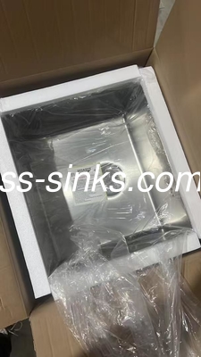 Handmade Kitchen Sink With Stainless Steel Drainer Single Bowl Sink Square