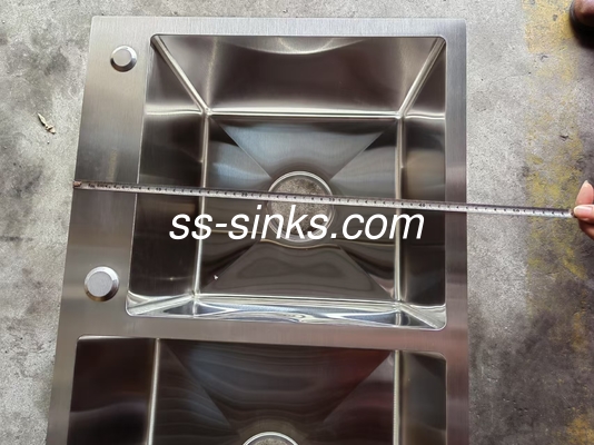 Modern Design Double Bowl Kitchen Sink Undermount with Stainless Steel Drainer and Overflow Included Up To You