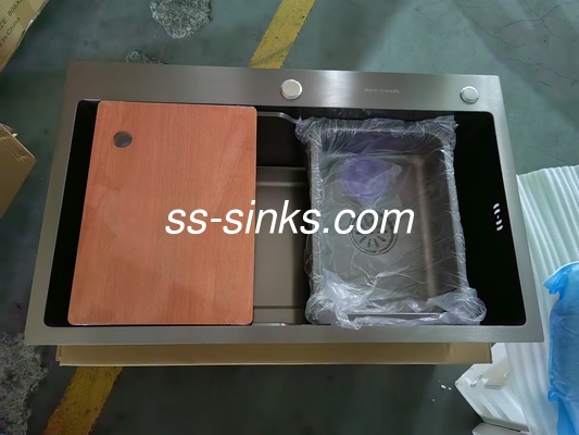 Black Undermount Stainless Steel Kitchen Sink With 1.2mm Thickness And Easy Cleaning