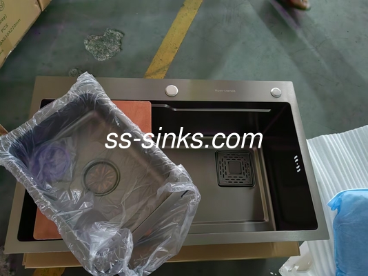 Black Undermount Stainless Steel Kitchen Sink With 1.2mm Thickness And Easy Cleaning