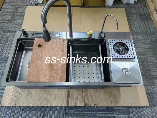 Brushed Counter Top Bathroom Sink For Small Bathrooms Rectangular Bowl Shape
