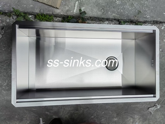 Modern Style Topmount Kitchen Sink featuring 3.5 Inch Drain Opening Rectangular Bowl Shape