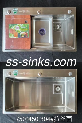 1 Bowl Topmount Kitchen Sink With 18/10 Chromium / Nickel Stainless Steel Rectangular Design