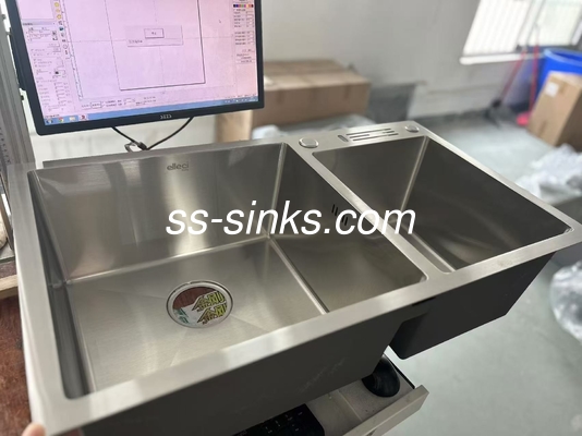 Drainer Accessories Included Stainless Steel Double Bowl Sink with Sound Dampening Black Finish