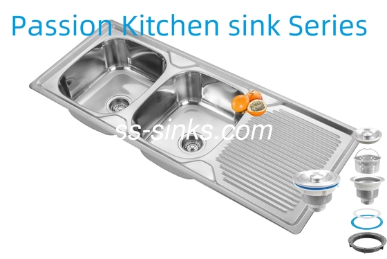 1200 X 500 Mm Apron Stainless Steel Kitchen Sink with 0.6mm/0.8mm/1.0mm Thickness and Product Size