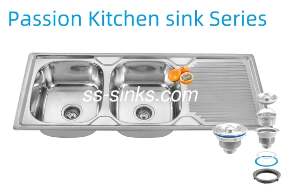 1200 X 500 Mm Apron Stainless Steel Kitchen Sink with 0.6mm/0.8mm/1.0mm Thickness and Product Size