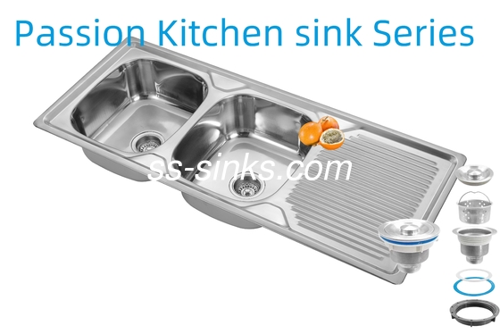 1200 X 500 Mm Apron Stainless Steel Kitchen Sink with 0.6mm/0.8mm/1.0mm Thickness and Product Size