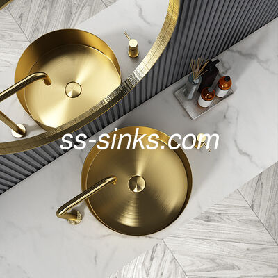 Luxury Round Stainless Steel Water Basin Premium 304 Grade 41x41cm Artisan Bathroom Sink