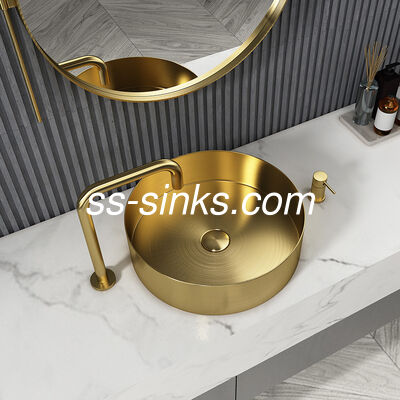 Luxury Round Stainless Steel Water Basin Premium 304 Grade 41x41cm Artisan Bathroom Sink