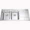 Center Drain Placement Retangle Stainless Steel Double Bowl Sink With Up To You Overflow