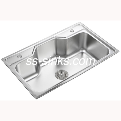 Two Holes Electroplated SS Single Bowl Undermount Sink 800*500*230mm