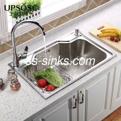 Two Holes Electroplated SS Single Bowl Undermount Sink 800*500*230mm