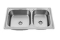 0.7mm Top Mount Kitchen Stainless Steel Double Bowl Sink SUS304