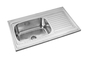 Bright Polish Double Bowl Kitchen Sink With Single Drainboard