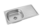 Satin Drop In Single Kitchen Sink With Drainboard 0.6mm 0.8mm