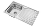 33*20 Inch Topmount Kitchen SS Sink With Drainboard Indian Size