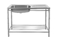 Hotel Self Rimming Polished Stainless Kitchen Sink With Stand 100cm