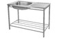 Hotel Self Rimming Polished Stainless Kitchen Sink With Stand 100cm