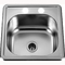 Latin American One Piece Top Mount Stainless Steel Sink 15X15 Inch