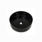 410mm Black Quartz Undermount Round Single Bowl Kitchen Sink With Splashback
