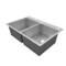 18 Guage Handmade Double Bowl Sink Drop In Satin Brushed