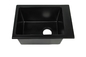 Square Single Basin Quartz Stone Kitchen Sink Black Color 245mm Depth