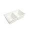 210mm Depth Quartz Stone Kitchen Sink White Two Independent Bowls With Different Drains