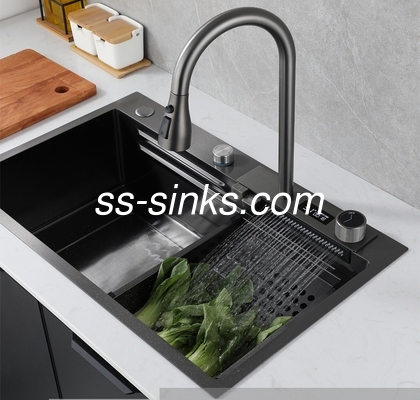 Multifuctional Module SS Handmade Kitchen Sink Black Anti Corrosion