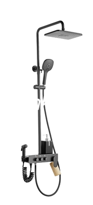 Hotel Bathroom Stainless Rain Shower Set Black Mirror Polishing