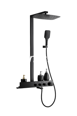 Wall Mounted Nickel Black Rain Stainless Steel Shower Set Brass Painting