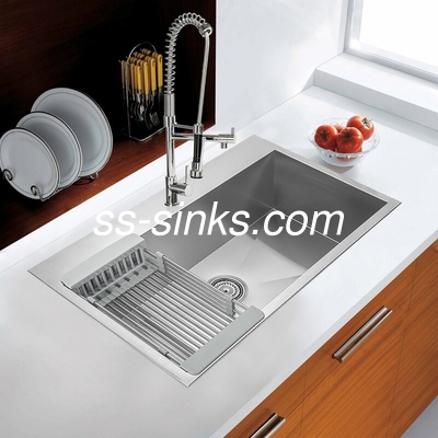 R10 Single Bowl SS Handmade Kitchen Sinks 33''*22'' With Adjustable Tray